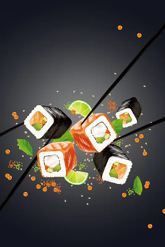 日式美食寿司特价促销海报
