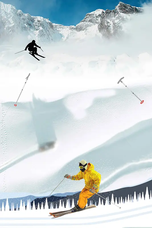 冬季滑雪运动宣传广告