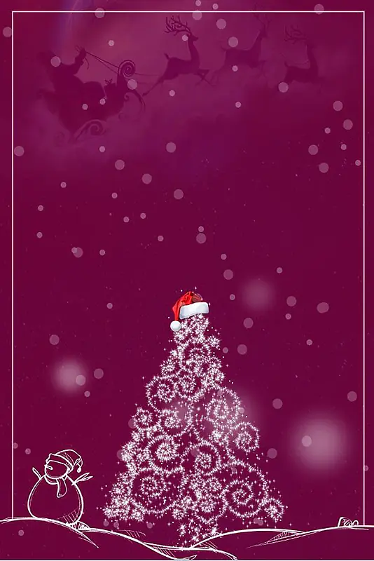 紫色唯美创意圣诞节背景