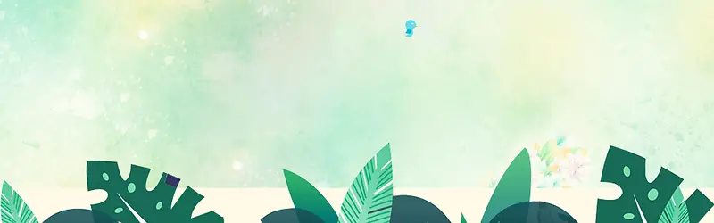 卡通手绘渐变绿色banner背景