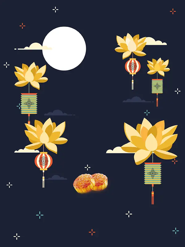 简约扁平中秋佳节节日宣传