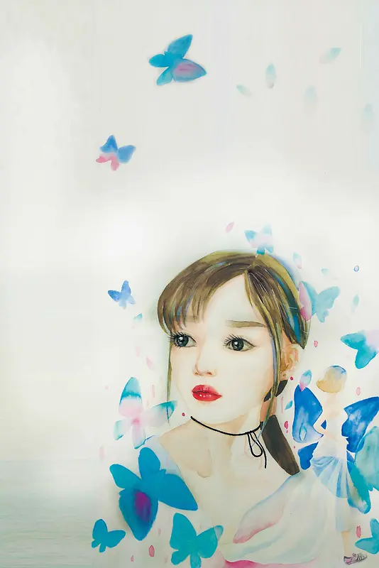 精致美女面部线雕提拉术创意