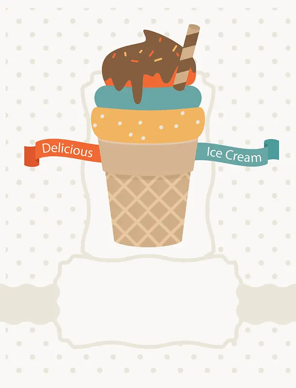 卡通手绘清凉夏季冰淇淋售卖背景素材
