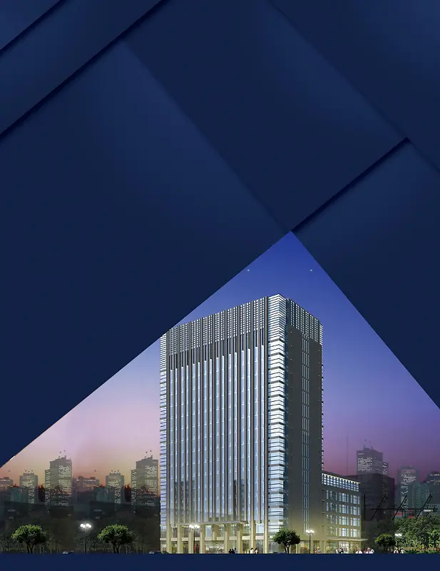 几何高楼大厦天空蓝色背景素材
