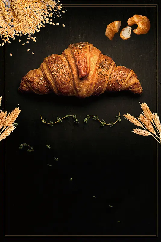 小麦面包烘培美食宣传海报