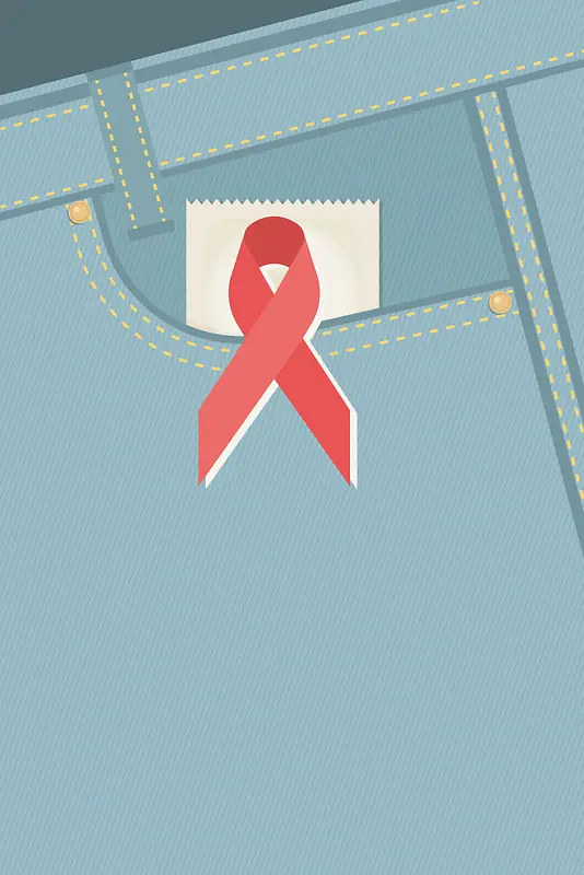 蓝色简约扁平12.1艾滋病日公益海报背景