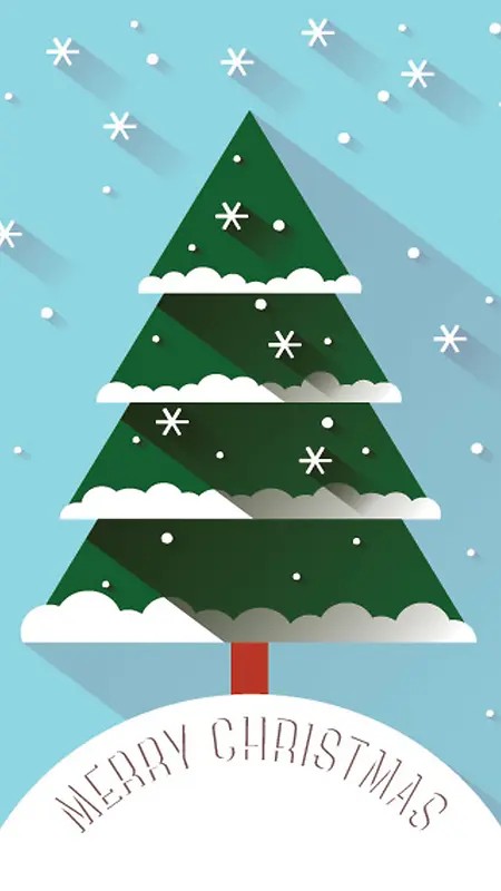 蓝色圣诞树矢量图H5背景