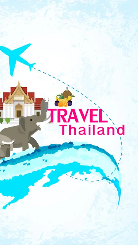 蓝色扁平泰国旅行背景图