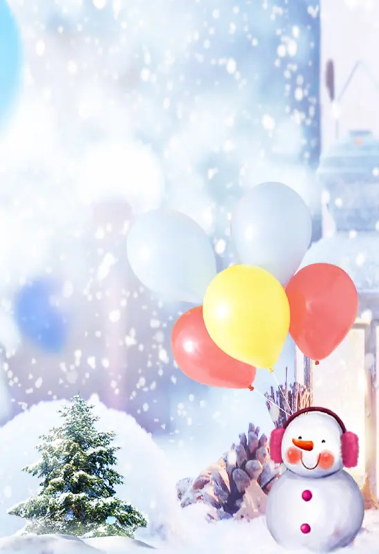 雪人主题背景圣诞背景海报背景