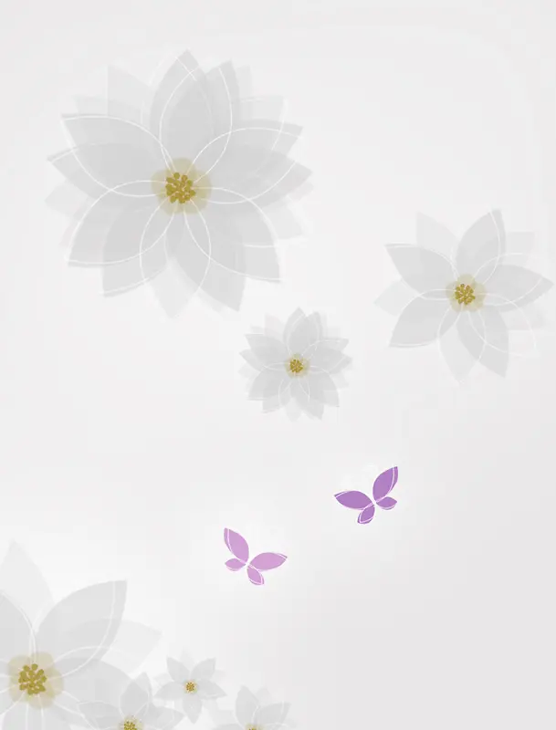 花朵蝴蝶灰色背景
