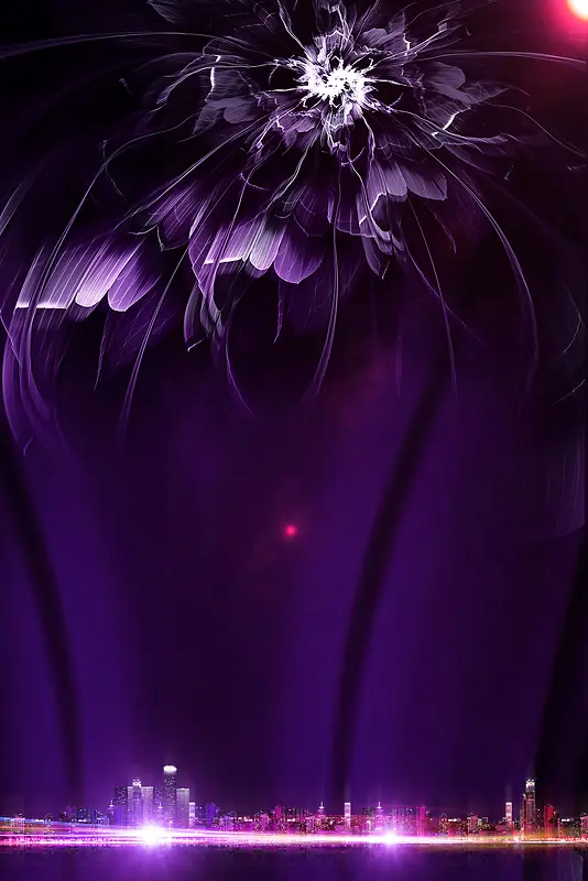 大气地产紫色荣耀绽放开盘海报