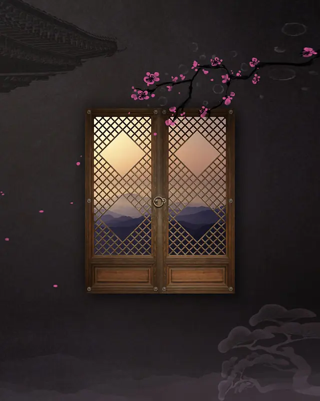 简约大气古典门框广告