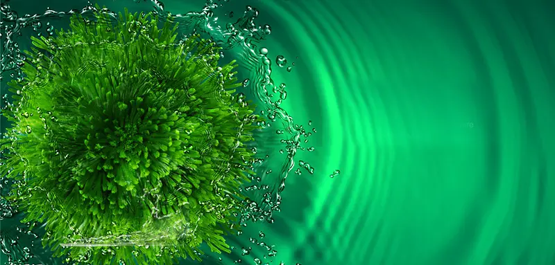 绿色水波微商面膜海报促销背景素材