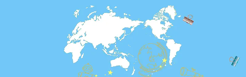 手绘风世界地图banner