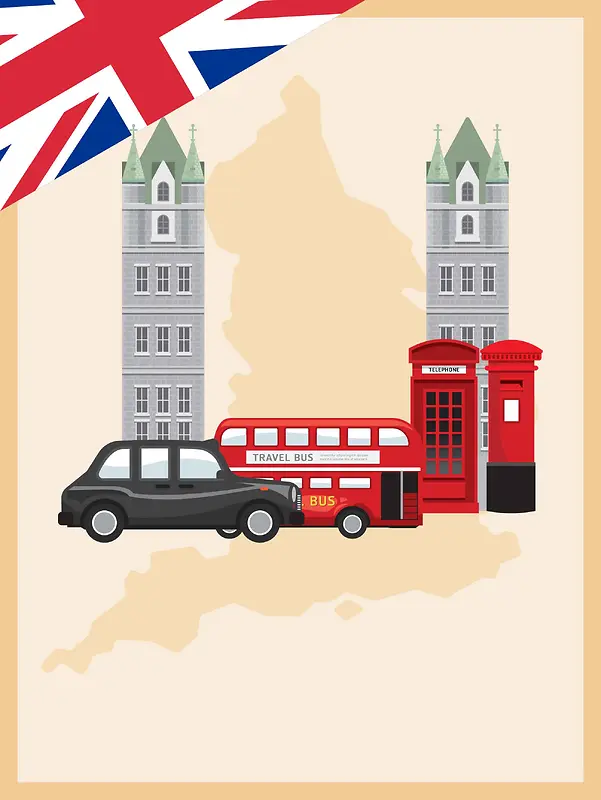 英国旅游海报设计背景模板