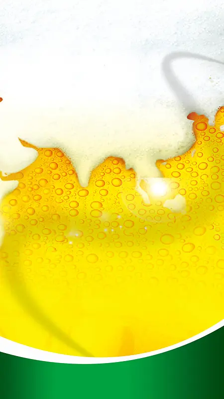 创意黄色啤酒广告psd分层H5背景