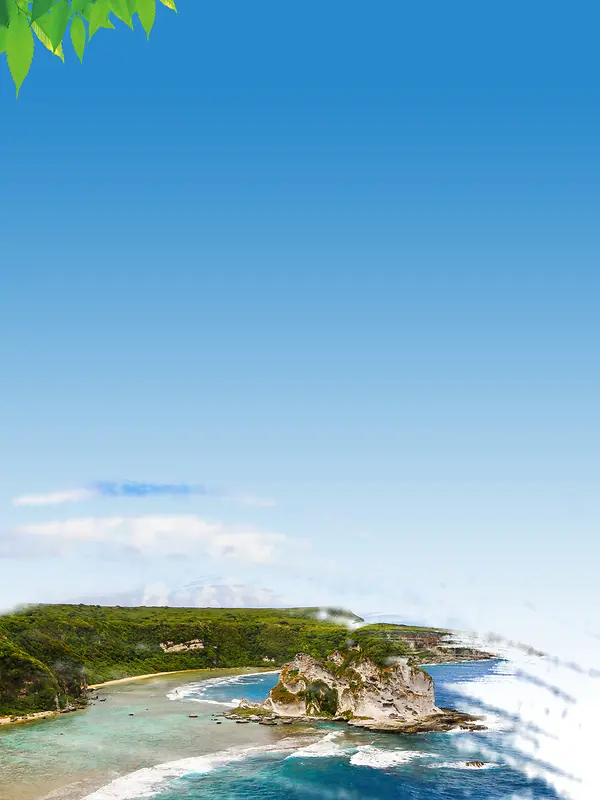 简约塞班岛旅游海报