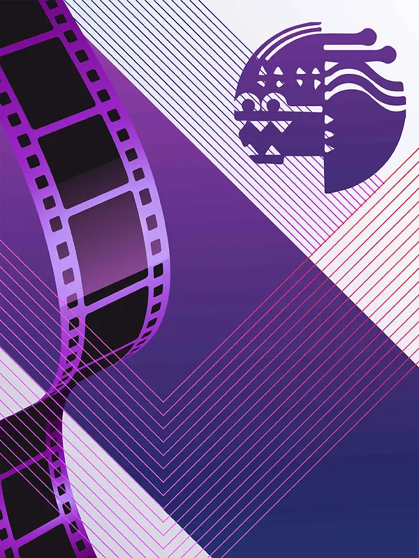 紫色几何风创意韩国青龙电影节宣传