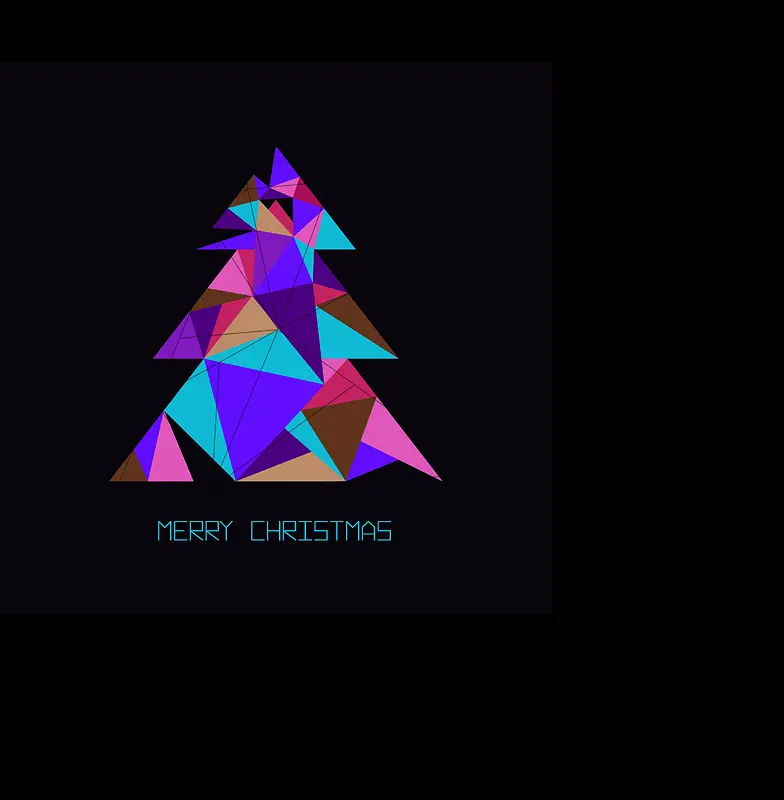 三角形拼接圣诞树矢量背景素材
