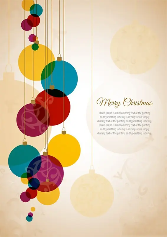圣诞球平面设计海报背景素材