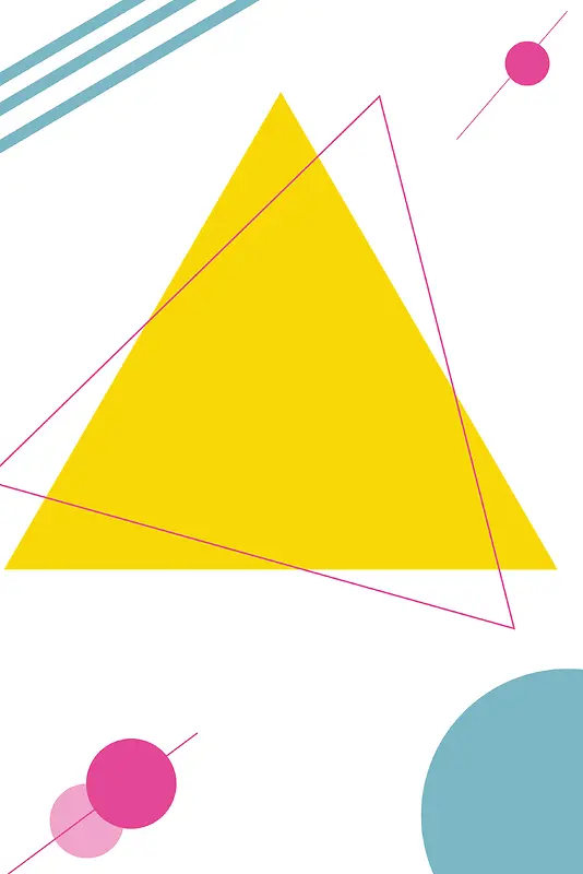 简约扁平三角圆形几何图形psd分层广告