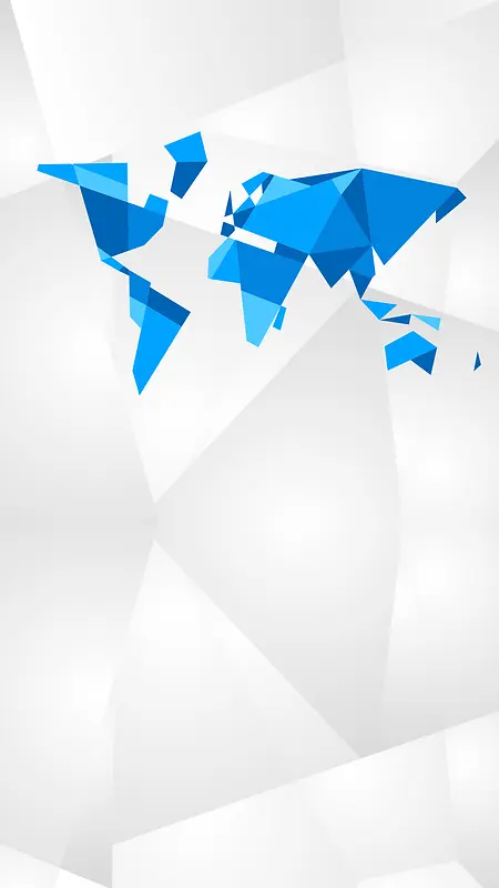 扁平化几何蓝色世界地图H5背景素材