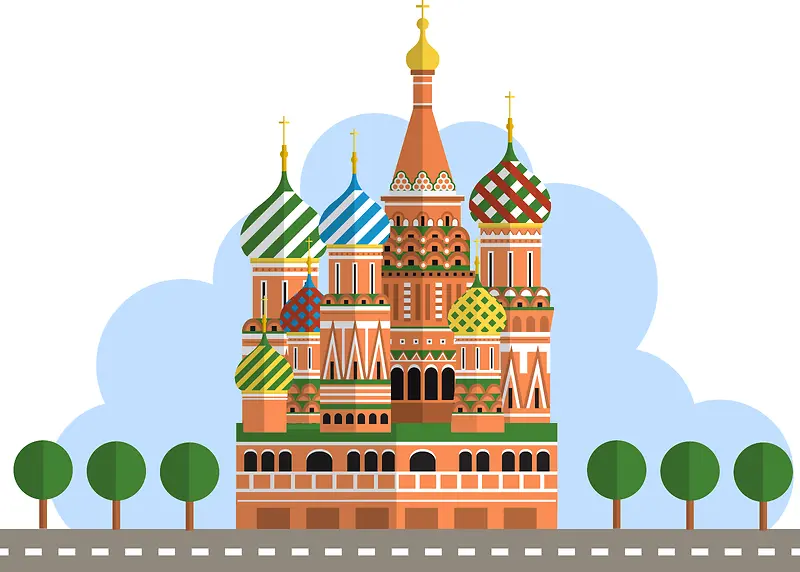 俄罗斯风景海报背景材料