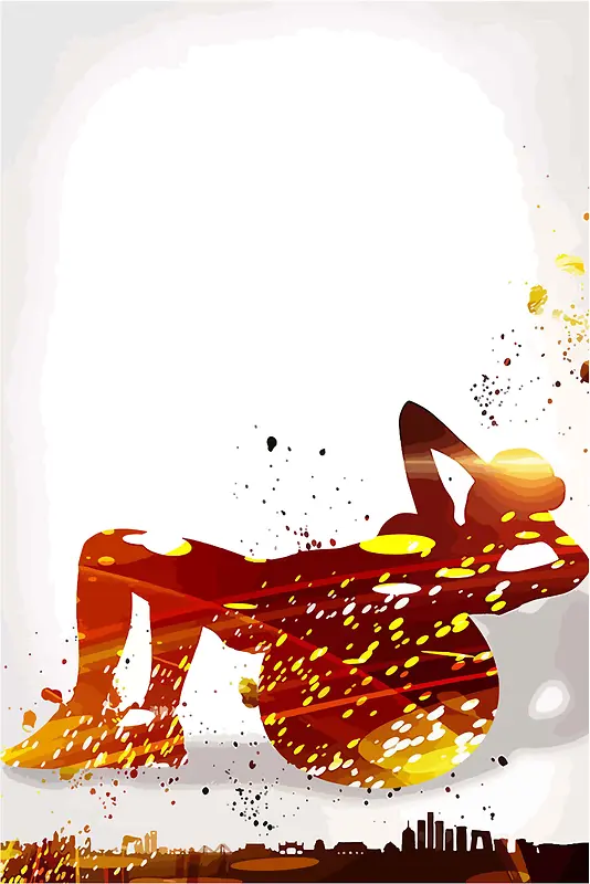 简约时尚炫酷体育运动健身剪影海报背景