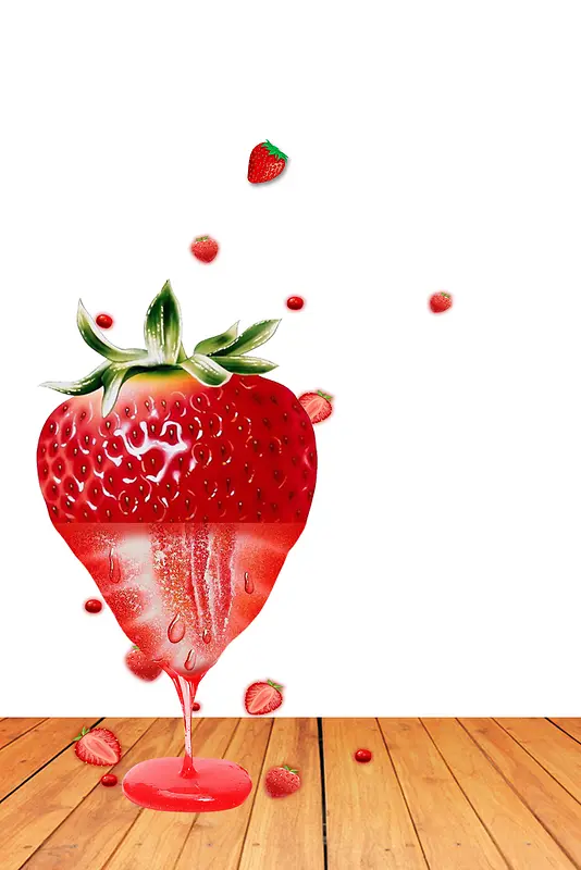 白色简约新鲜草莓海报