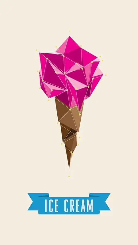 粉红色三维冰淇淋背景图