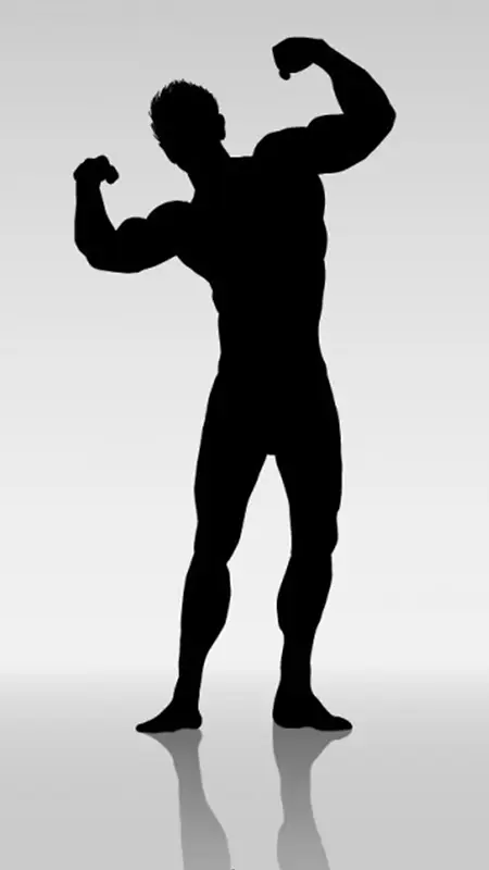 黑色强壮健身男轮廓背景图