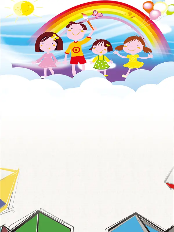 六一儿童节卡通儿童海报背景素材