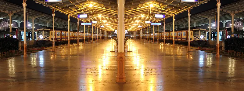 火车站里的灯光背景