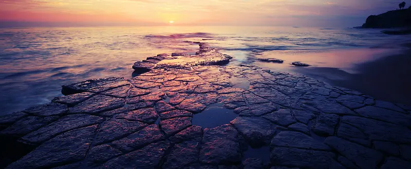 海边夕阳风景图片素材