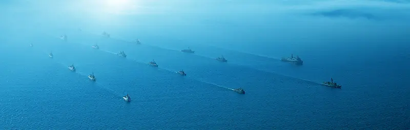 蓝色大海战舰背景