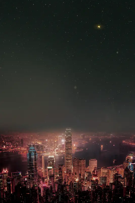 黑色大气香港旅游宣传海报