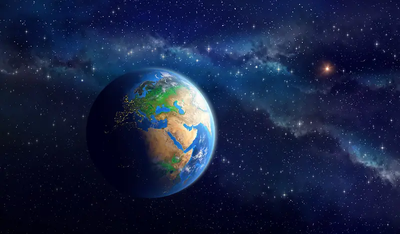 唯美宇宙中的地球球体高清图片