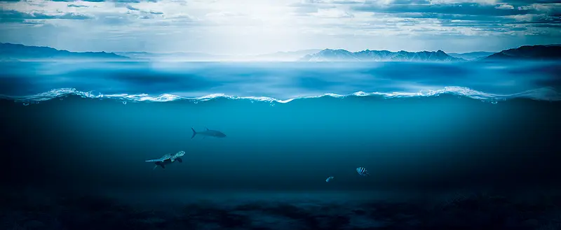 酒酒文化蓝色海洋背景
