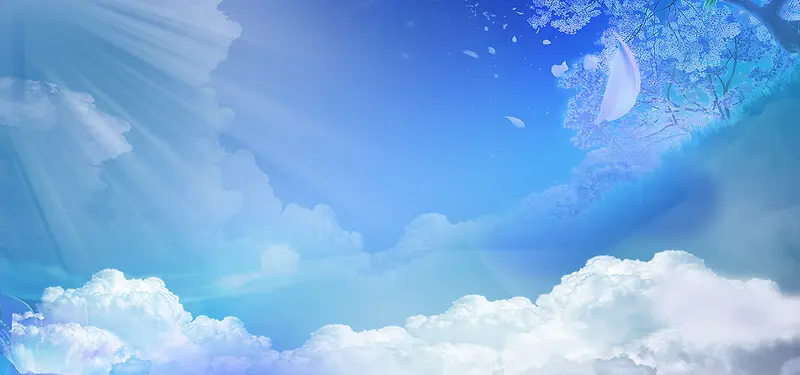 婚礼梦幻蓝色banner背景