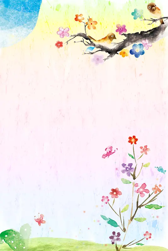 彩色时尚花卉海报背景素材