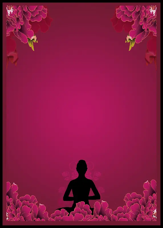 女人节中国风花卉海报背景