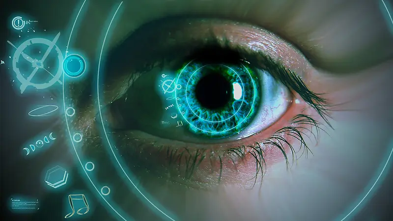 眼睛绿光科技海报