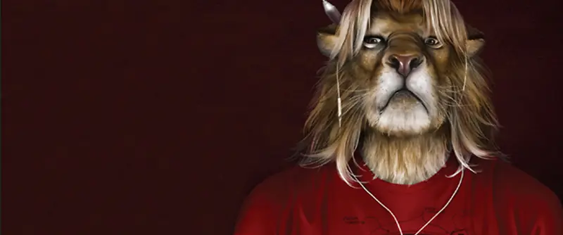 招聘设计师 狮子 深红 动物
