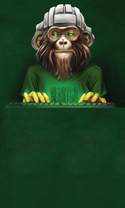 深绿色猿猴背景