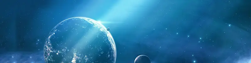 蓝色星球科技梦幻背景banner