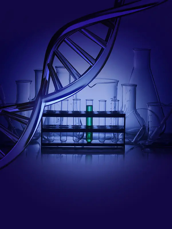 蓝色医学仪器DNA科技背景