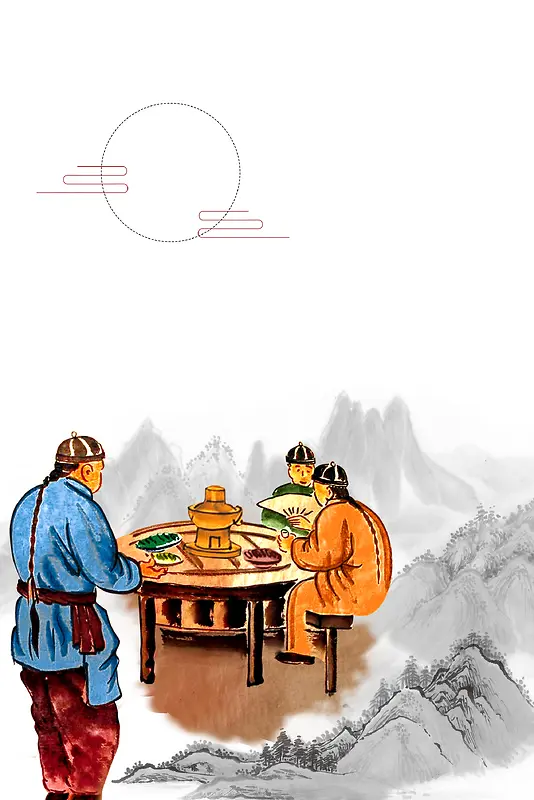 中国火锅海报背景素材