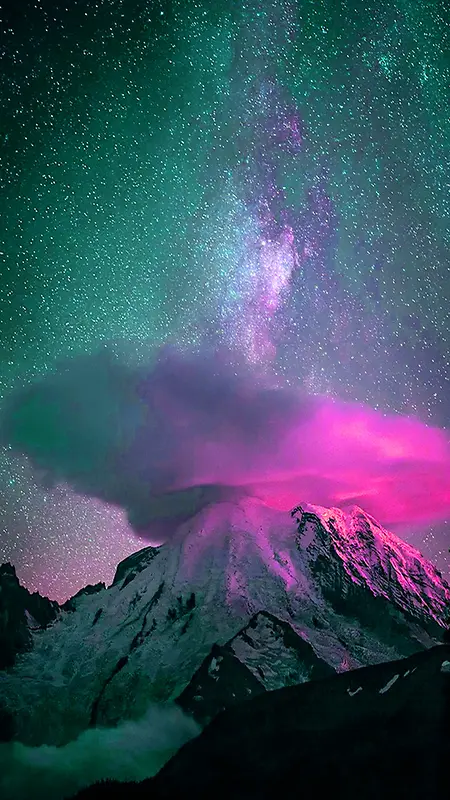 彩色火山喷发H5背景素材