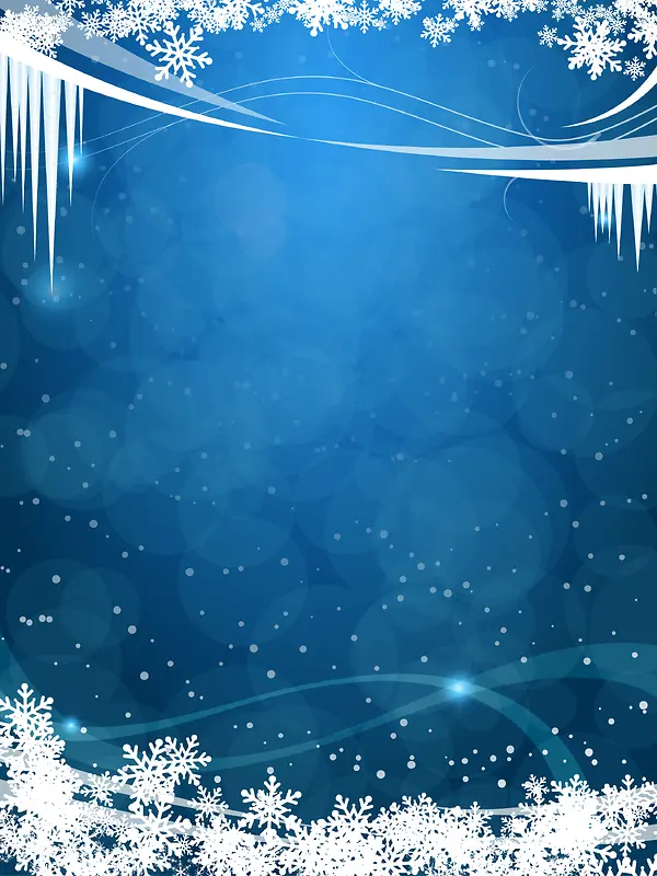 圣诞蓝色背景素材雪花素材