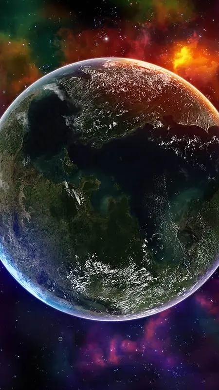 地球炫彩宇宙科幻H5背景图
